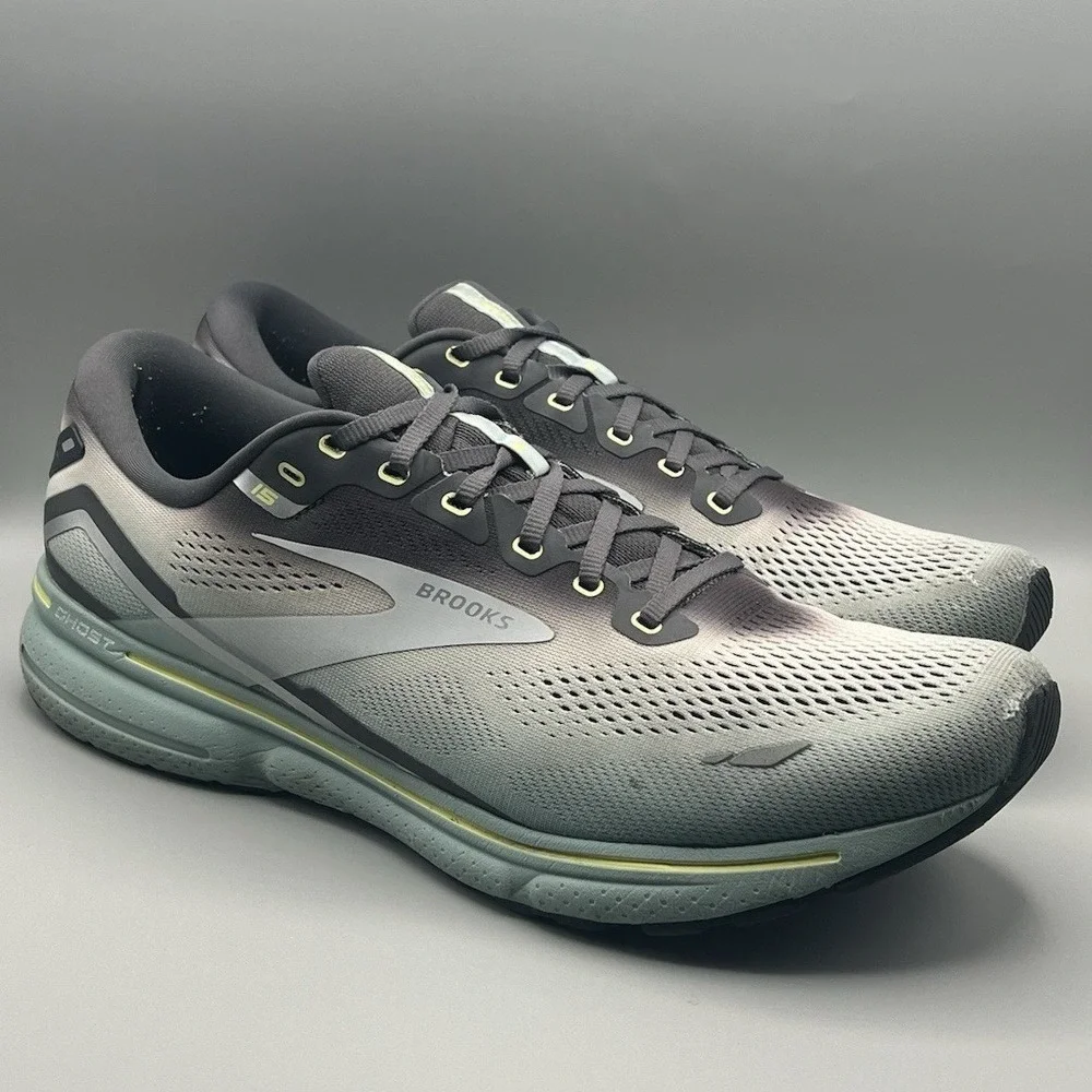 2023 Brooks Ghost 15 Gray Green Running Athletic Shoes - Men's Size 15 USED